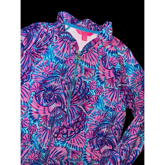 Lilly‎ Pulitzer Skipper UPF 50+ Ruffle Popover Turquoise Oasis Shelleidoscope M - Picture 3 of 12